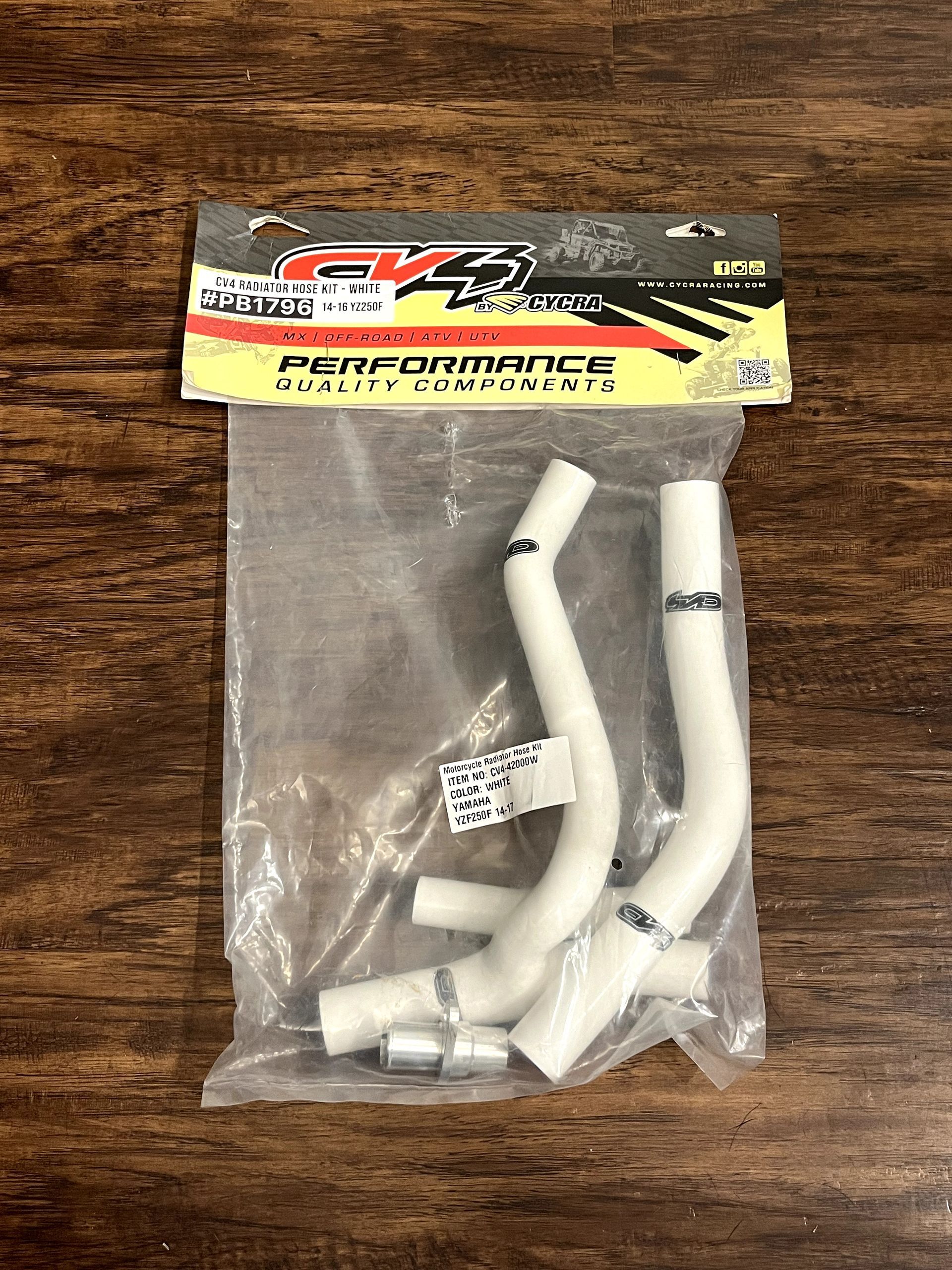 NEW CV4 Radiator Hose Kit Yamaha - White - 14-17 YZ250F