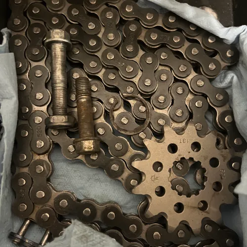 Kx125 Front Sprocket, Brand New Chain, Shock Bolts, AND (3) Linkage  Bolts 