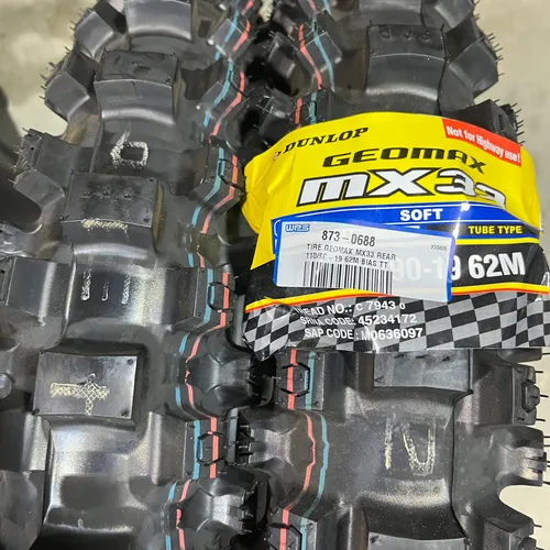 2 NEW Dunlop MX33 Tires- 110-90/19
