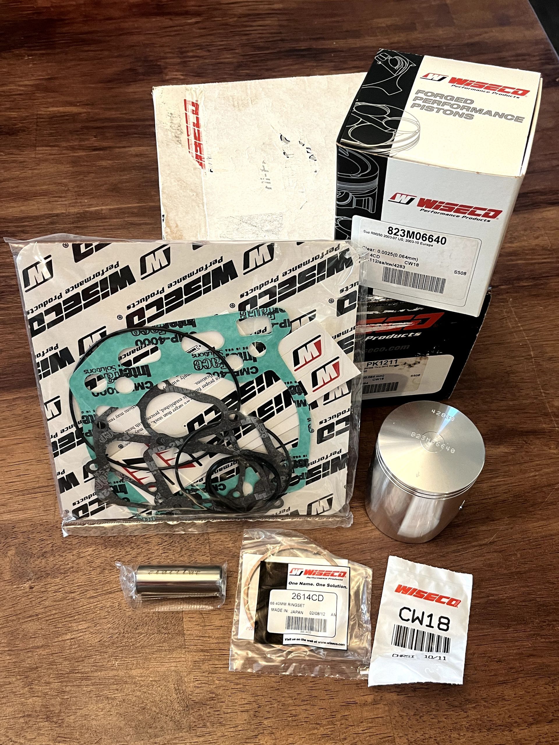 NEW 03-07 RM250 Wiseco Complete Top End Piston Kit - PK1211 - 823M06640 - 66.40