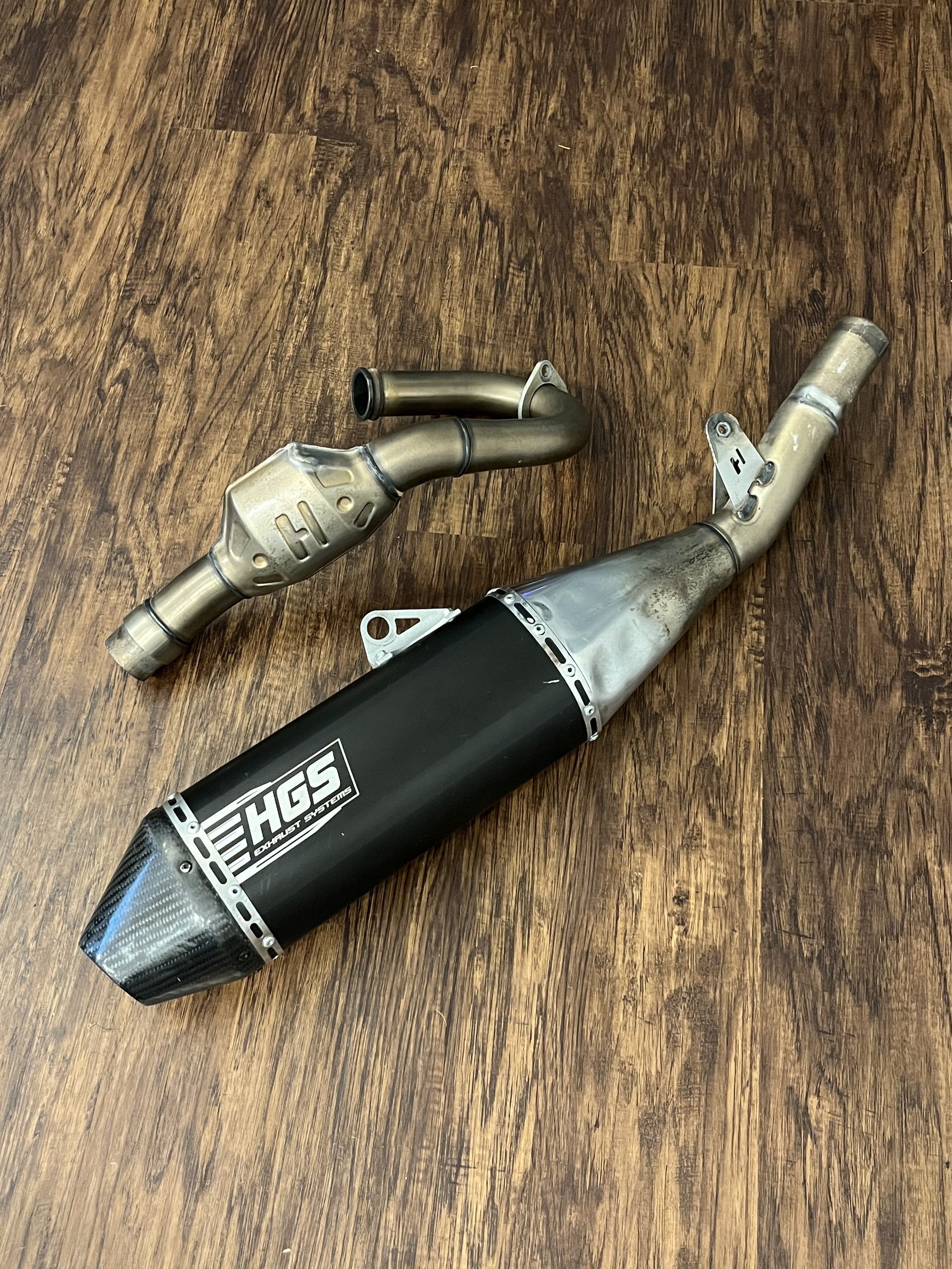 2025 KX250 HGS CUSTOM FACTORY Full Exhaust System Header Slip on - Black Carbon