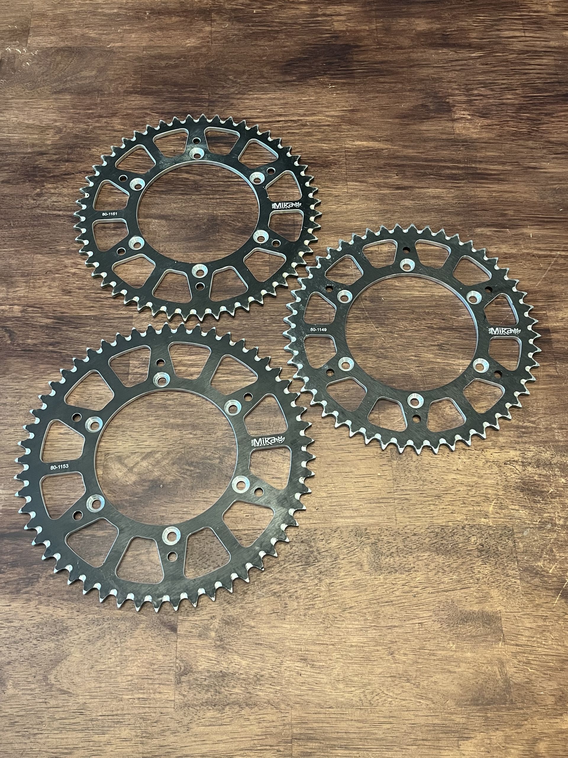 (3) Mika Metals Rear Sprocket Lot - 49 51 53 T - 1993-2026 YAMAHA YZ 125 250 450