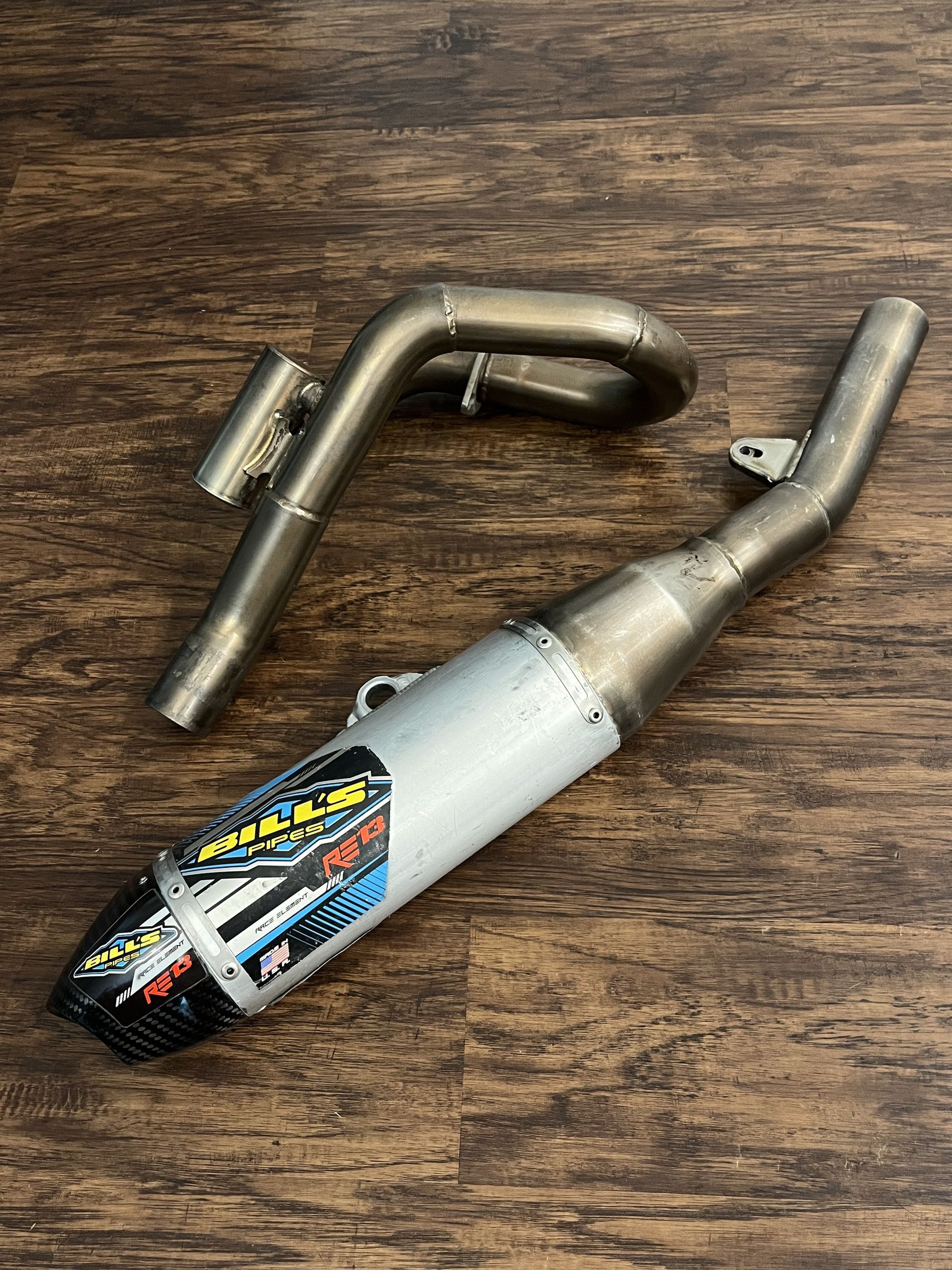 2024-2026 KX450 X Bill's Pipes RE-13 Full Exhaust System - CUSTOM FACTORY CUT