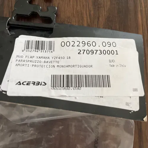 NEW YZ250F YZ450F Acerbis Rear Mud Flap Guard - BLACK - 2709730001