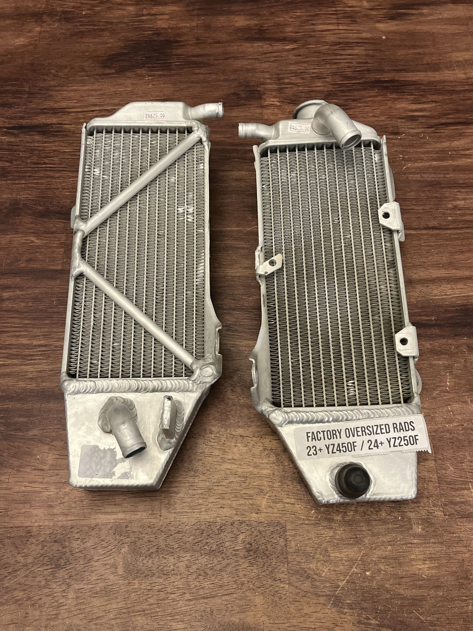 2023-2026 YZ250F YZ450F OEM Oversized Radiator Set Left Right CUSTOM ICW BRACED