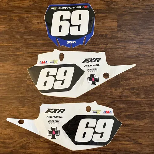 SKDA Club Mx Number Plate Set- Phil Nicoletti (Sparkle Metallic)