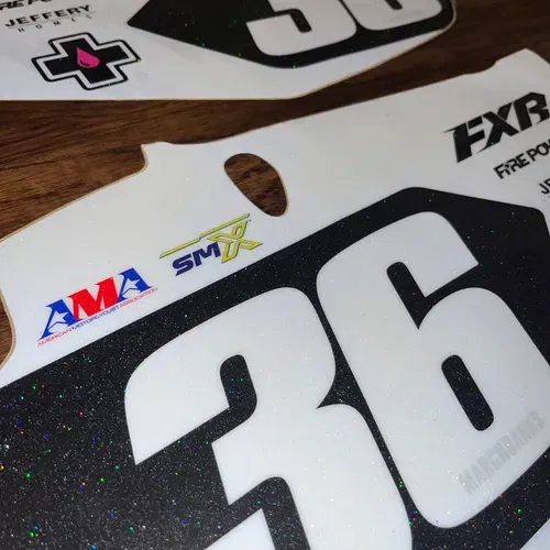 SKDA Club Mx Number Plate Set- Phil Nicoletti (Sparkle Metallic)