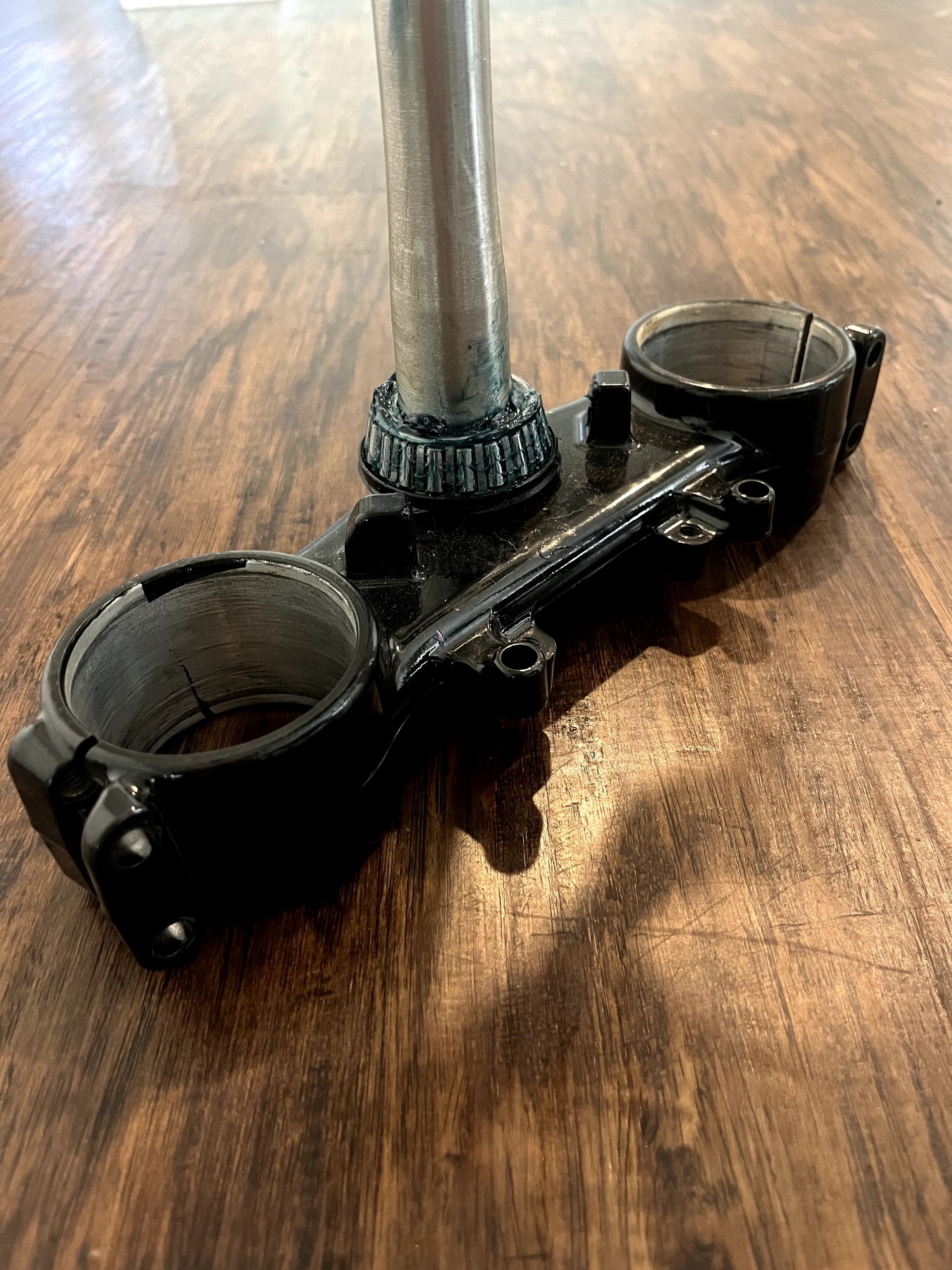 03-07 KX125 KX250 OEM Triple Clamps - Powdercoated Gloss Black