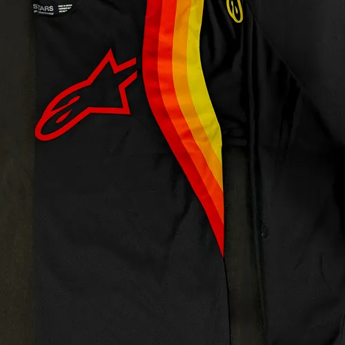 Sz.L 2023 Alpinestar Jersey Fluid Corsa Black/Red/Yellow
