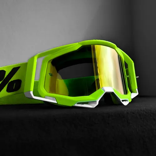 100% RaceCraft 2 Flo Hi-Vis Goggle Yellow Mirror Lens