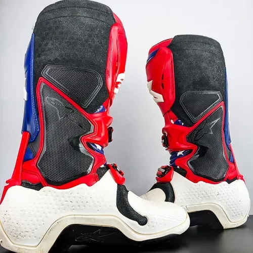 Sz.10 Tech 10•White/Red/Blue USA w/ Inner Booties•SAME DAY SHIP!