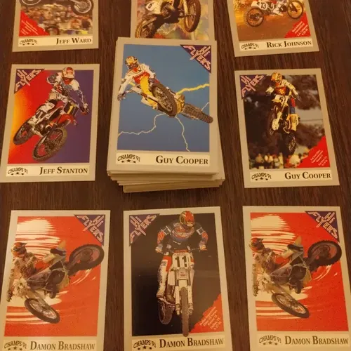 1991 1stEdt Hi Flyers AMA CHAMPS Motocross Card Bundle-Some SIGNED cards MINT/NM