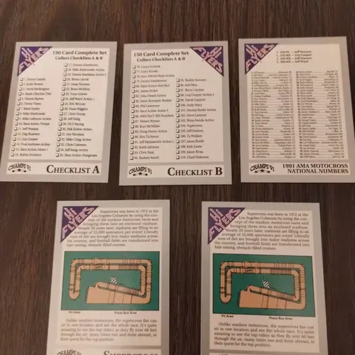 1991 1stEdt Hi Flyers AMA CHAMPS Motocross Card Bundle-Some SIGNED cards MINT/NM