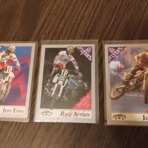 1991 1stEdt Hi Flyers AMA CHAMPS Motocross Card Bundle-Some SIGNED cards MINT/NM