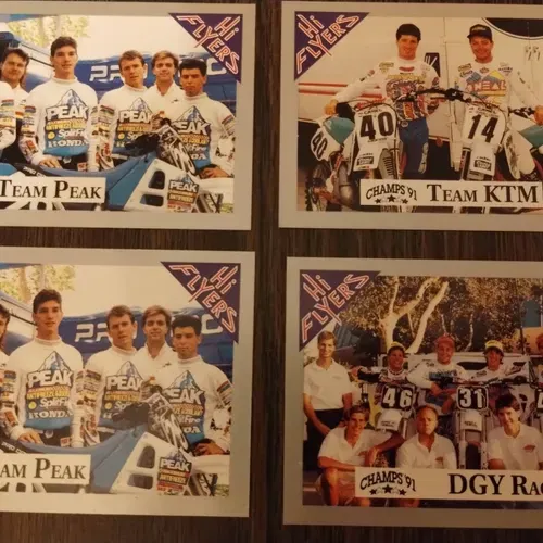 1991 1stEdt Hi Flyers AMA CHAMPS Motocross Card Bundle-Some SIGNED cards MINT/NM