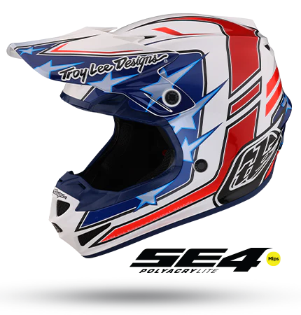 Troy Lee Designs Casque Motocross Enfant SE4 Corsa bleu orange