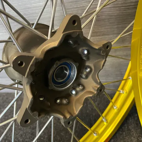 Suzuki RM125 RM250 Wheels Excel Yellow Rims Cerakote Hubs Rebuild NEW