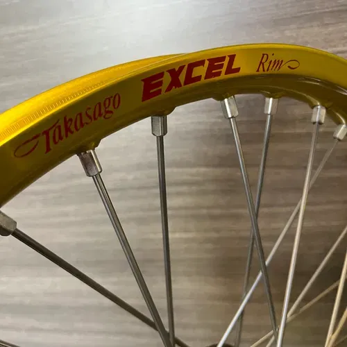 Suzuki RM125 RM250 Wheels Excel Yellow Rims Cerakote Hubs Rebuild NEW