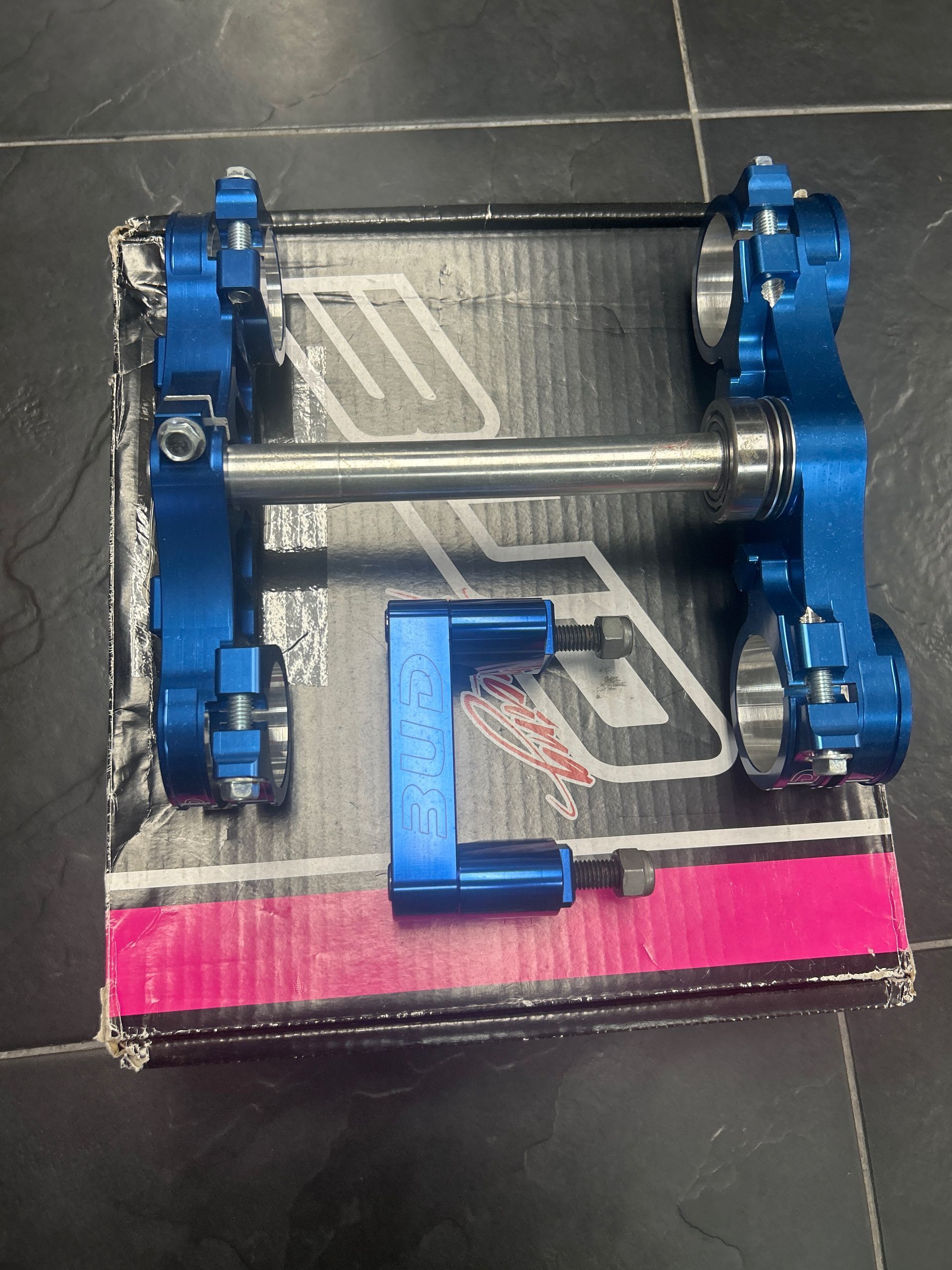 Bud Racing Triple Clamp Blue