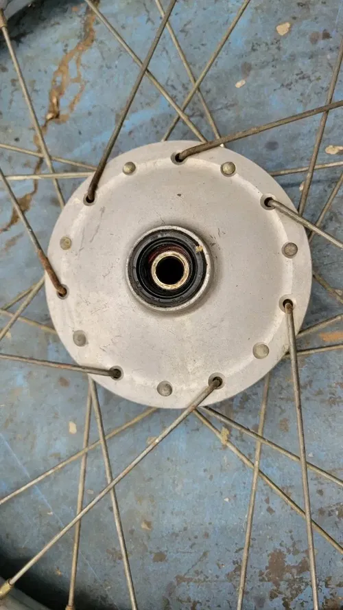 1974 1975 HONDA MR50 49cc Front Wheel w/ 2.50-14 Cheng Shin Tire EUC OEM