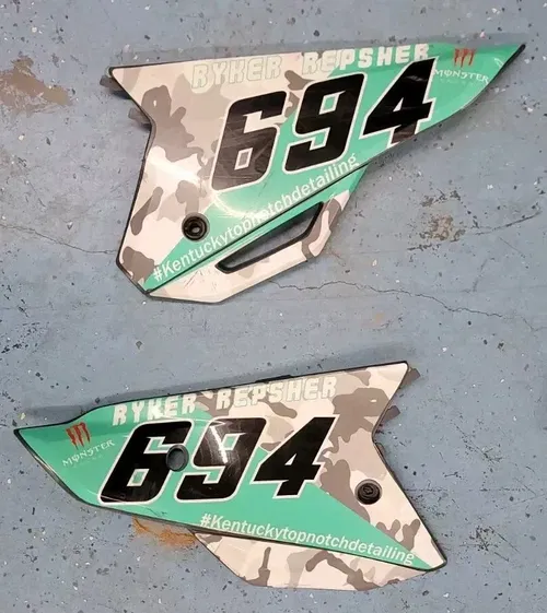 2022 Honda CRF250R Plastics Black Shrouds Fenders Side / Seat Cover Grapkics A/M