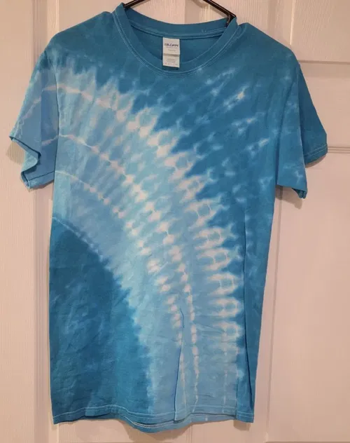 Gildan Tie Dye Shirt Small Colorful Accordion Hippie Psychedelic Short Sleeve