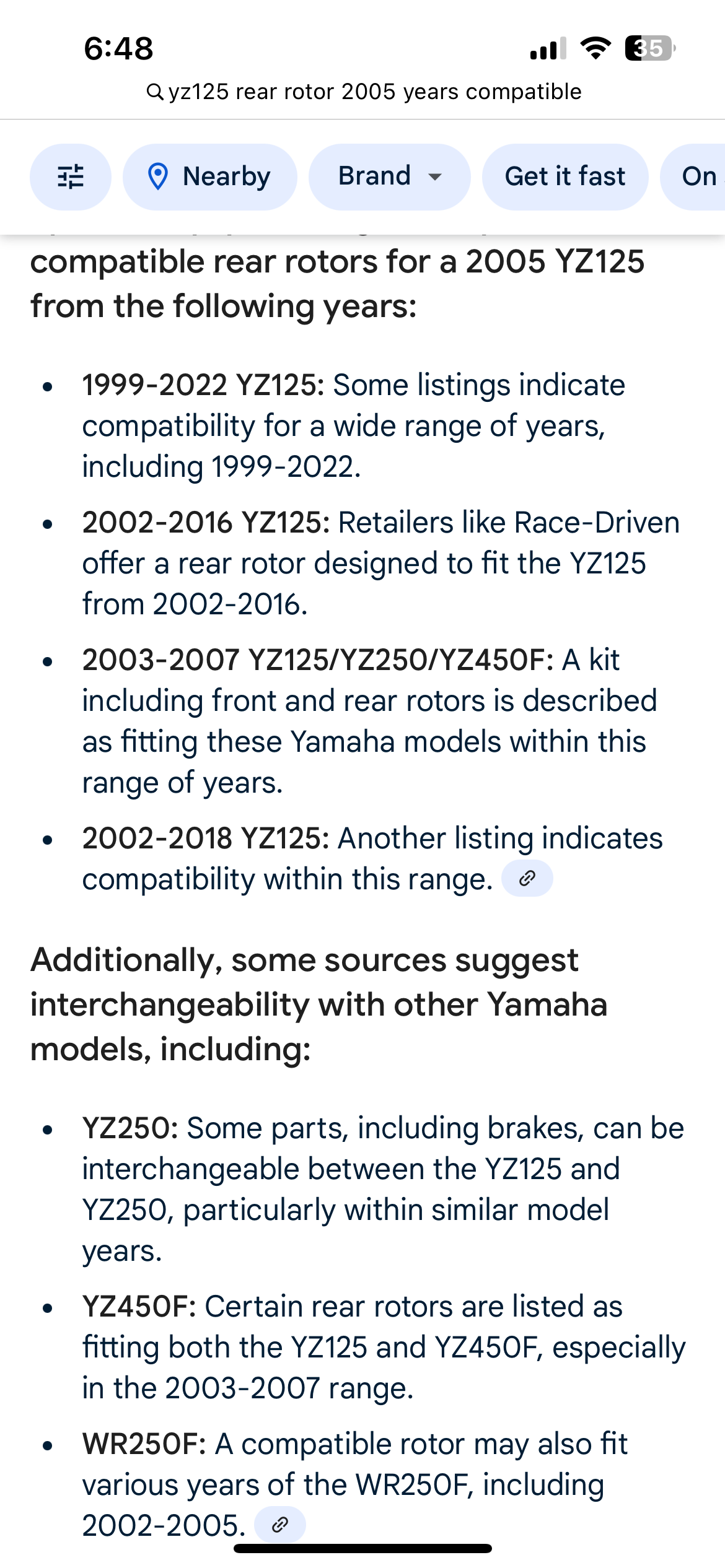 Yz125 Oem Rear Rotor