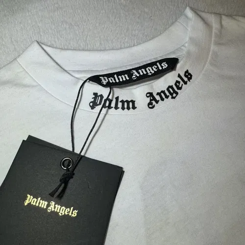 New With Tags Palm Angels Classics Logo Over Tee Mens Style XL Curved Logo White