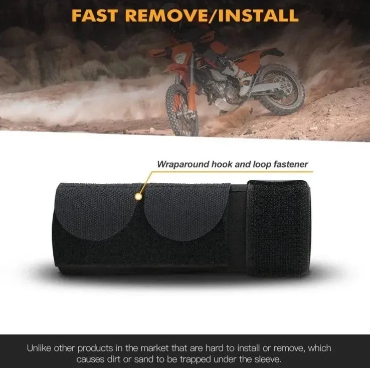 NICECNC Black Front Fork Sock 6" Seal Protectors,Upside Down Seal Savers Covers