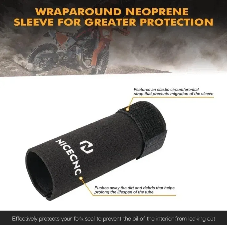 NICECNC Black Front Fork Sock 6" Seal Protectors,Upside Down Seal Savers Covers