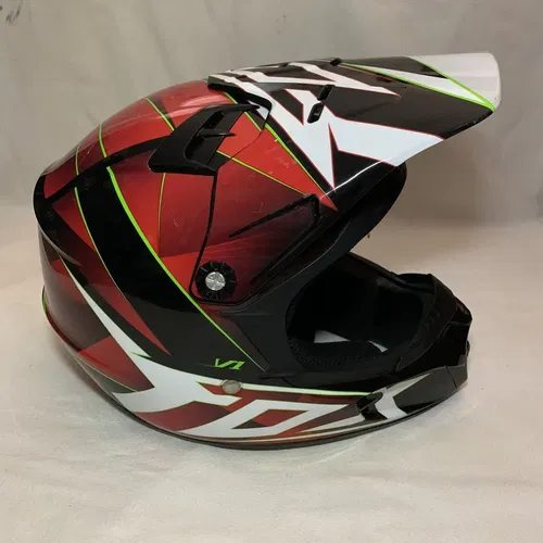 Fox V1 Radeon Race Full Motocross Helmet, Youth Medium, DOT APPROVED, Rare