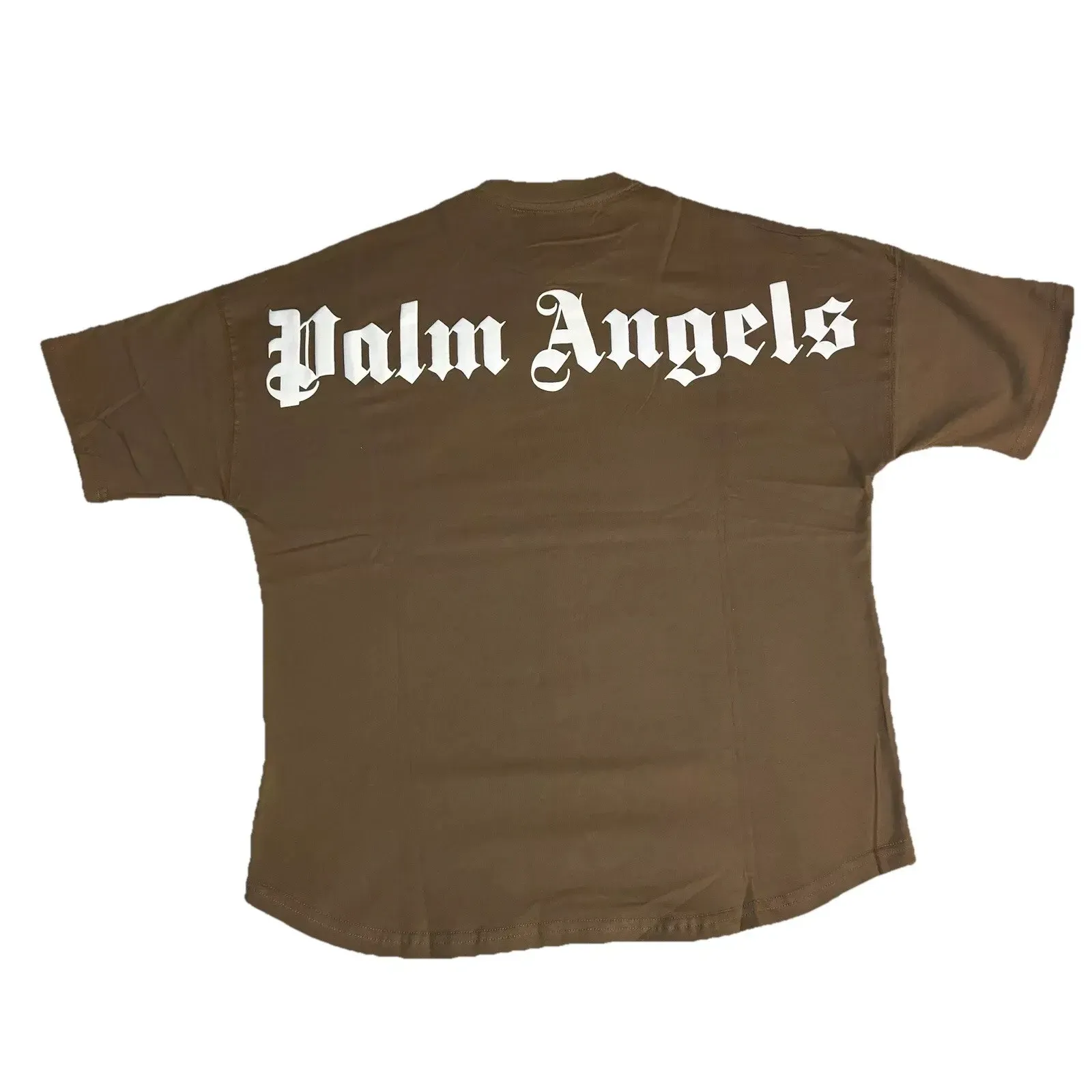 New With Tags Palm Angels Classics Logo Over Tee Mens Style M Curved Logo Brown