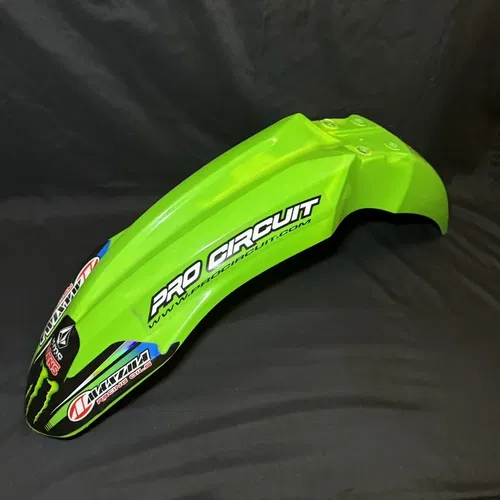 2013-2016 Kawasaki Kx 250f Green Front Fender Plastic 2013-2015 Kx 450f 2015