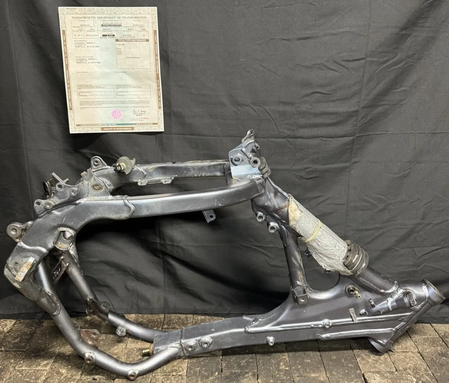 2003 00-22 Suzuki DRZ400E DRZ400 OEM Main Frame Chassis Engine Cradle ( TTL )
