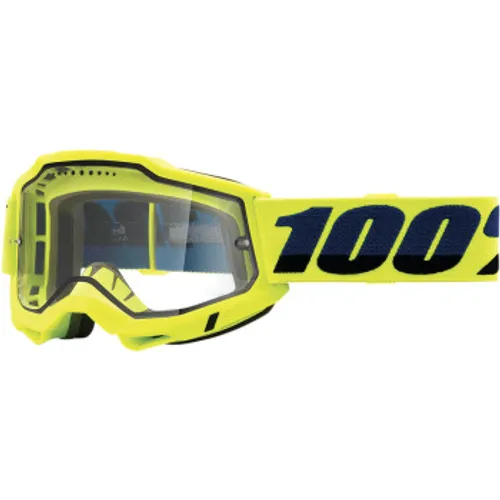 100% Accuri 2 Enduro MTB Goggles - Flou Yellow w/Clear Lens