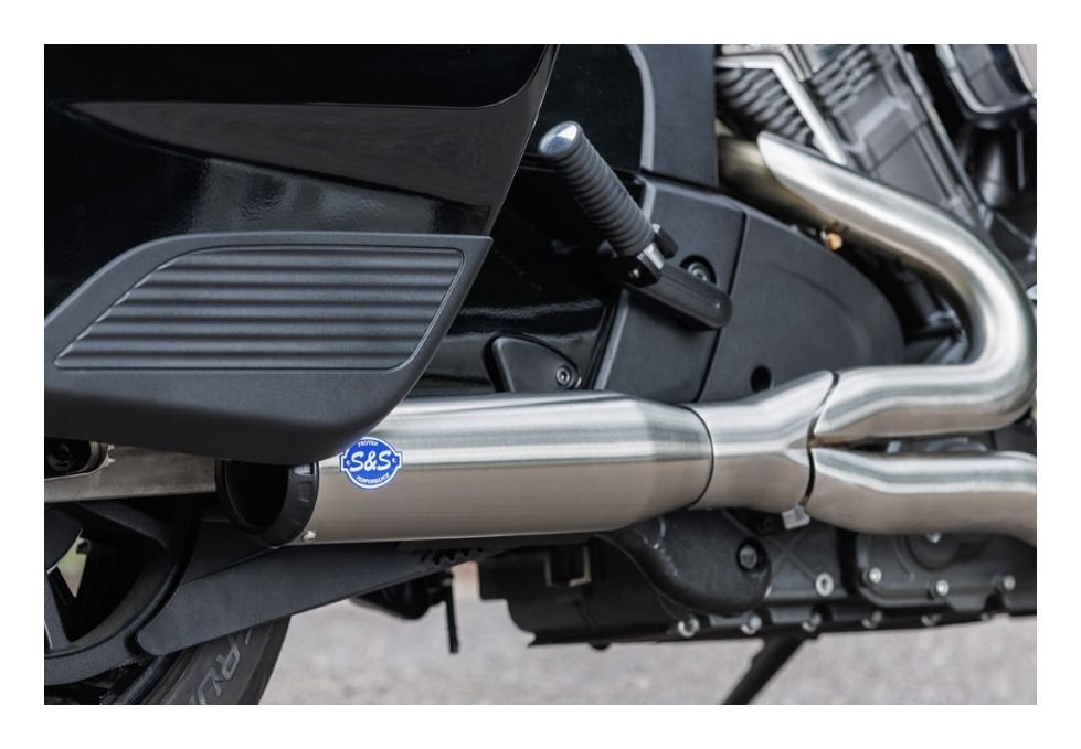 S&S Cycle 2-into-1 50-State Qualifier Exhaust System For Indian Challenger / Pursuit 2020-2025 N/A