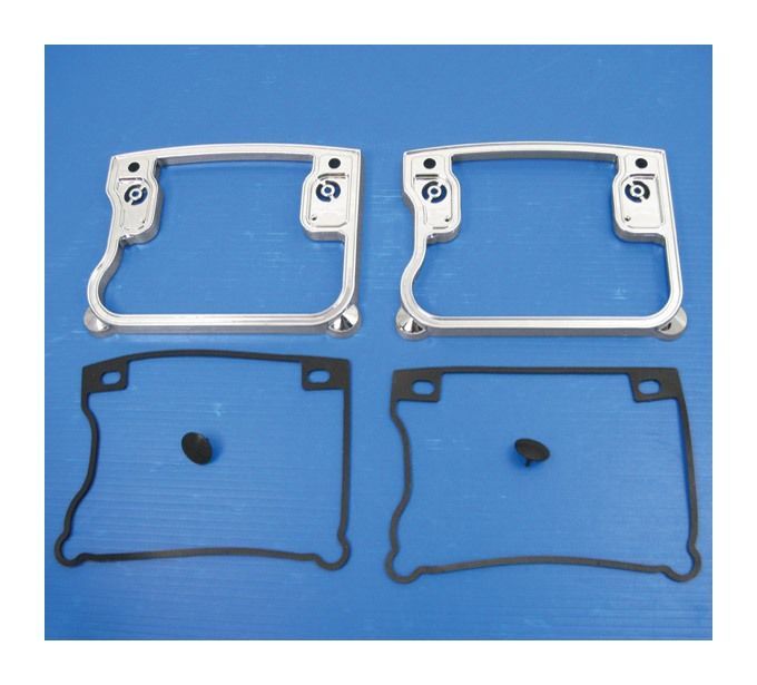 V-Twin Mfg. Chrome Rocker Box Cover D-Ring Set For Harley EVO 1992-2000 undefined