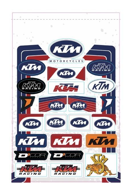 D'COR Visuals Retro KTM Decal Sheet undefined