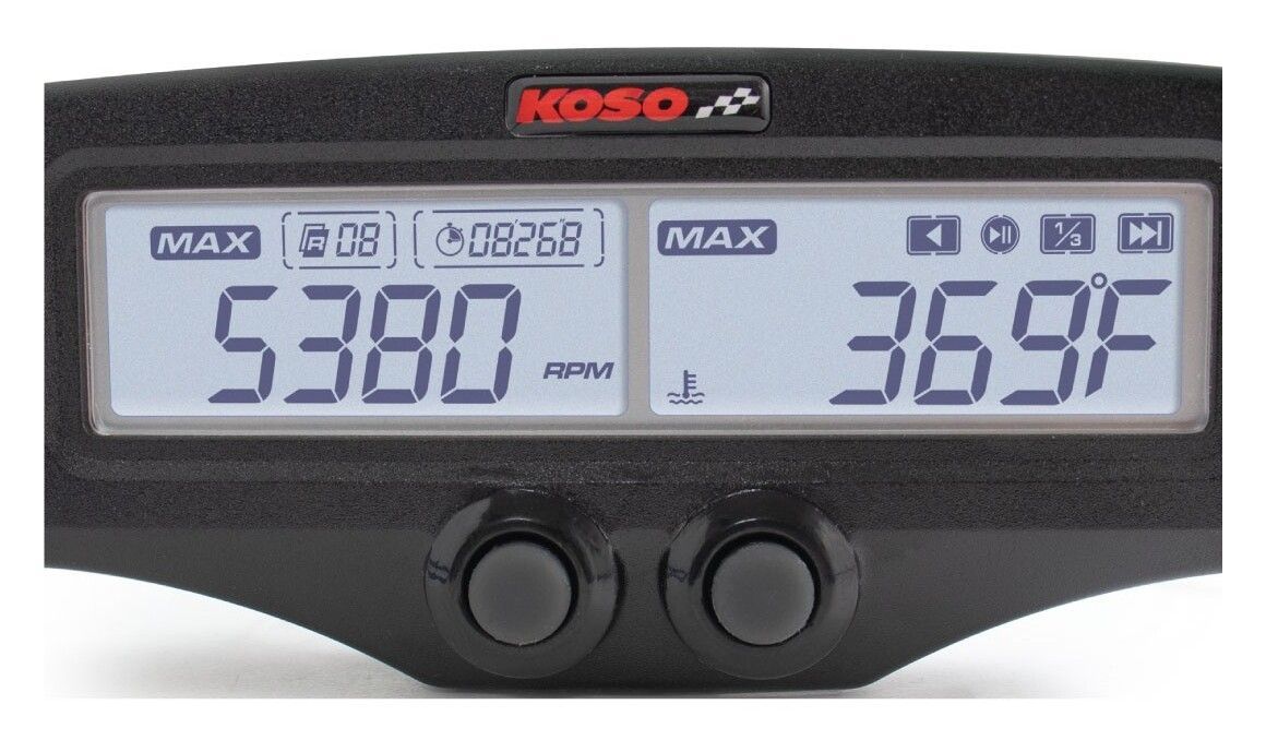Koso EGT-02 Data Logger RPM & Water Temperature With Standard Sensors