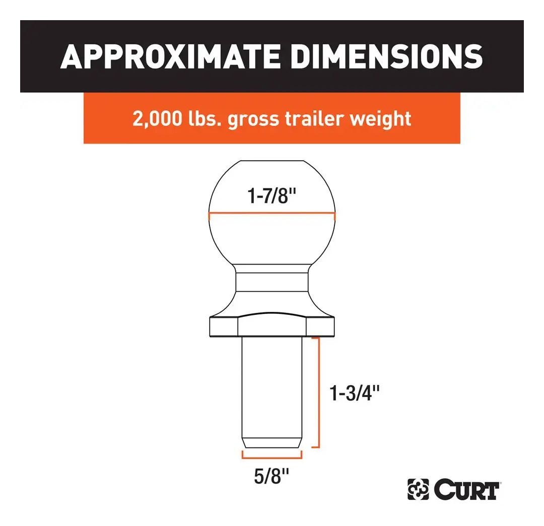 Curt ATV / UTV Trailer Ball 1 7/8"