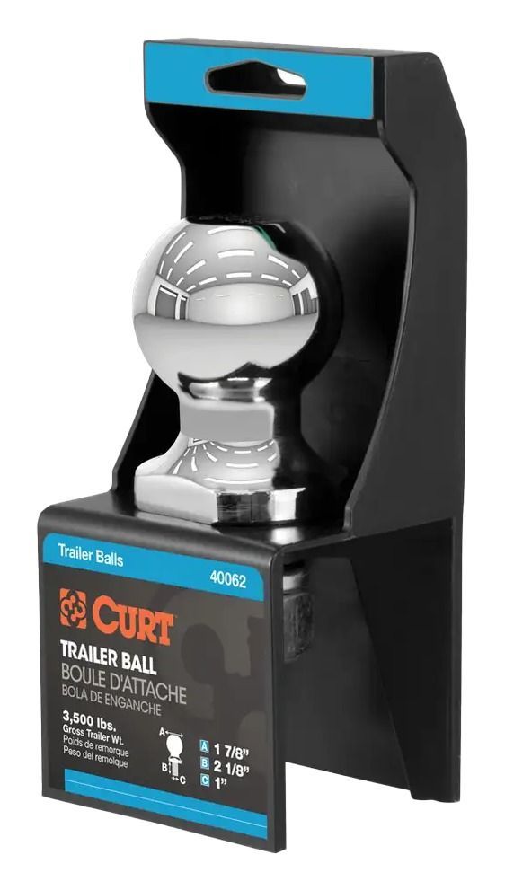 Curt 1 7/8" Trailer Hitch Ball 1" D X 2 1/8" L Shank