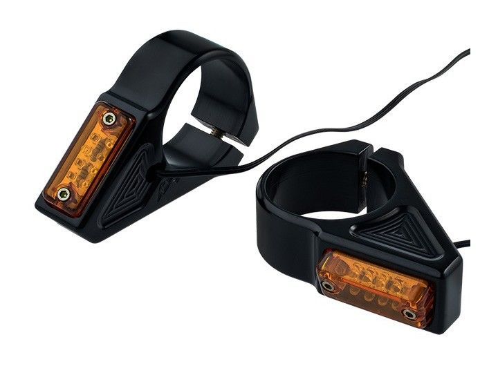 Joker Machine Fork Mount Rectangle Turn Signals For Harley undefined