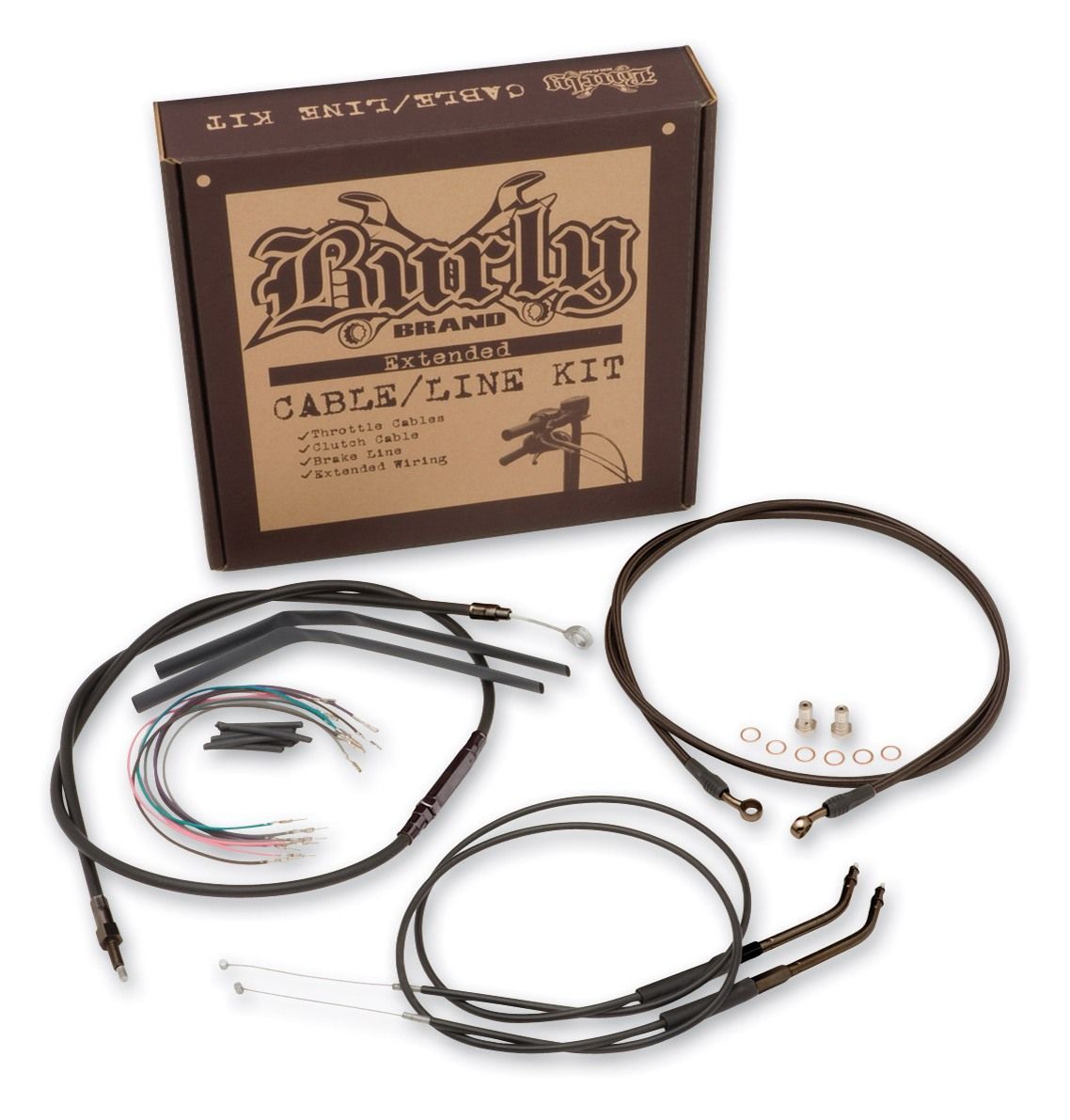 Burly Handlebar Cable Installation Kit For Harley FL Softail W/ ABS 2011-2014 14" Tall Bars