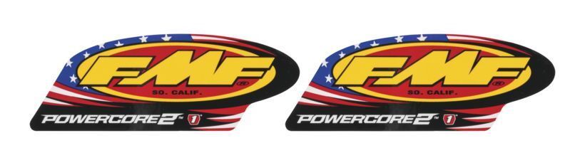 FMF Replacement Exhaust Decals Powercore 2 Patriotic Vinyl