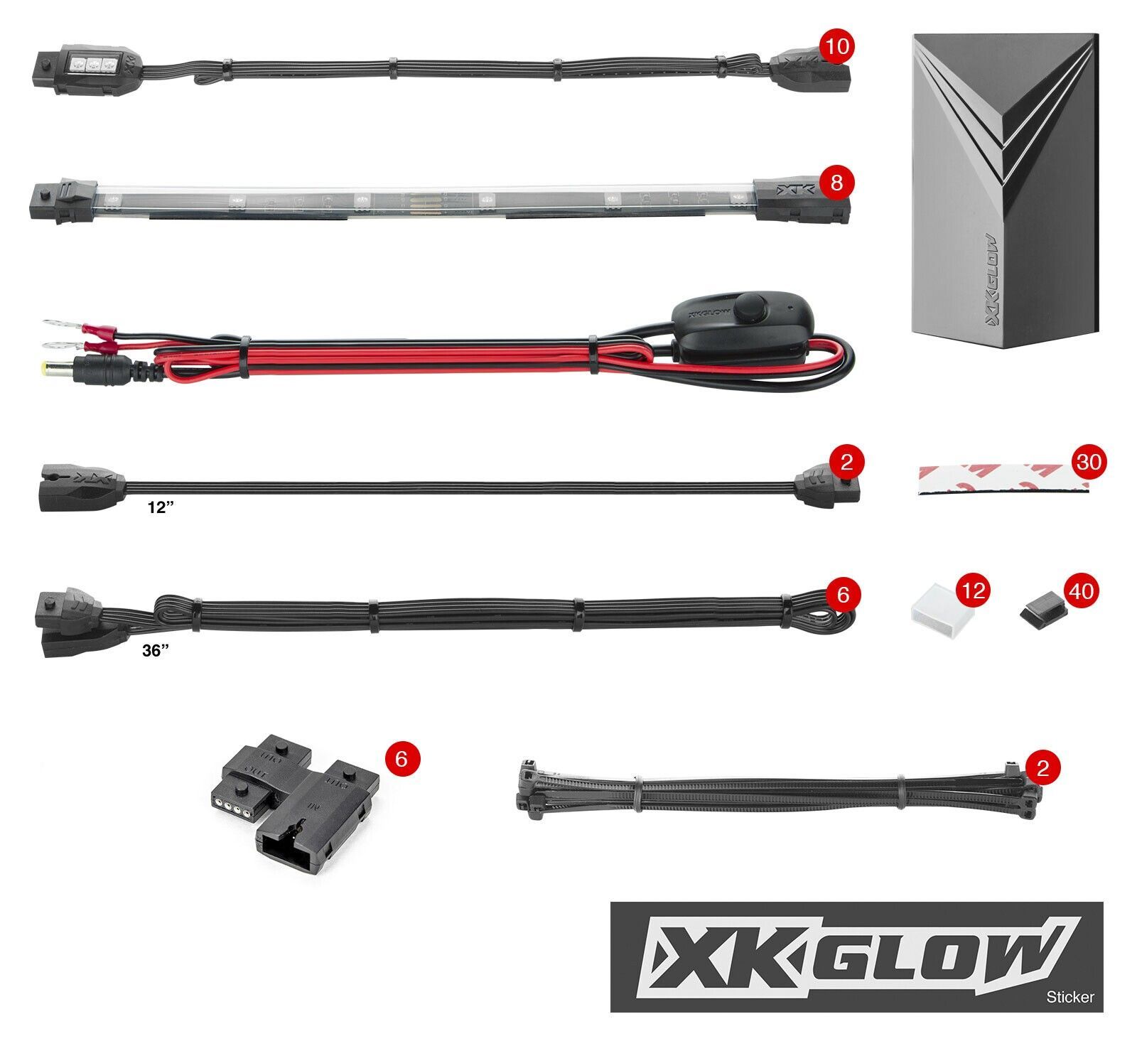 XKGLOW 18 Piece Multi-Color LED Accent Light Kit undefined