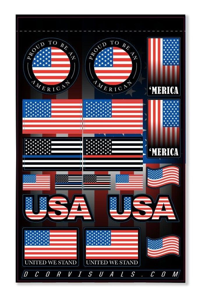 D'COR Visuals USA Sticker Sheet undefined