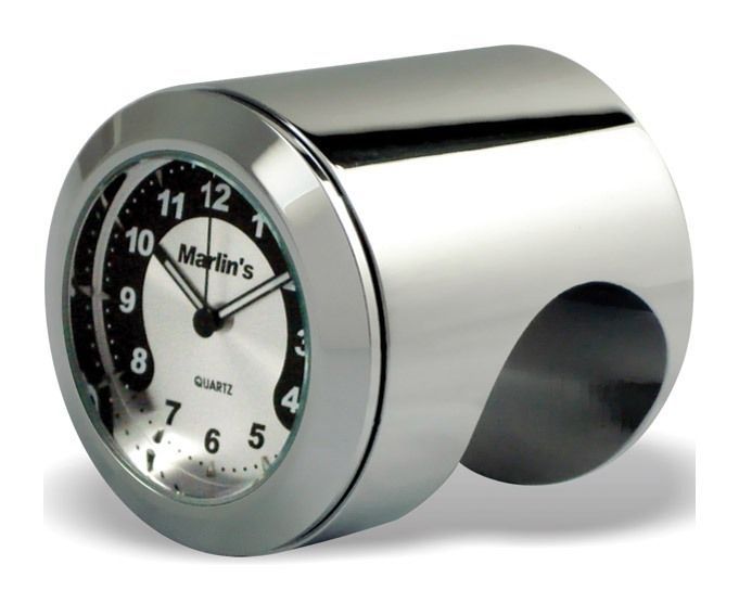 Marlin's Talon Handlebar Mount Clock / Thermometer Black / 1-1/4" Bars