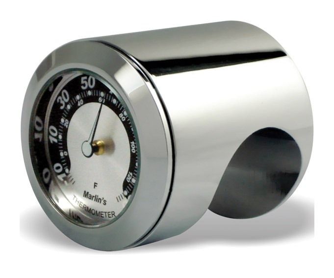 Marlin's Talon Handlebar Mount Clock / Thermometer Black / 1" & 7/8" Bars