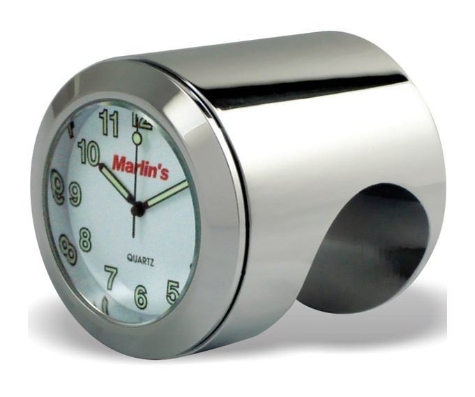 Marlin's Talon Handlebar Mount Clock / Thermometer Black / 1-1/4" Bars