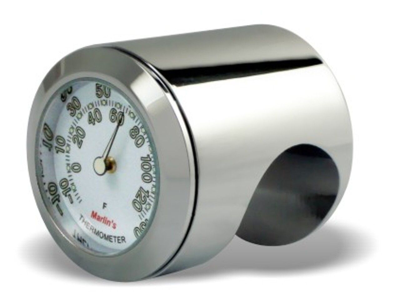 Marlin's Talon Handlebar Mount Clock / Thermometer Chrome / 1-1/4" Bars